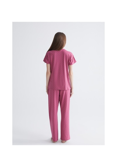 Lcw Dream Bordo V Yaka Desenli Hamile Pijama Takımı