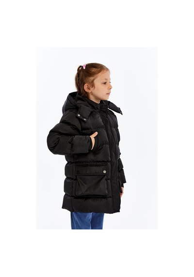 Benitto Kids Kız Çocuk Kalın Kışlık Kapüşonlu Kaban 51349 Siyah