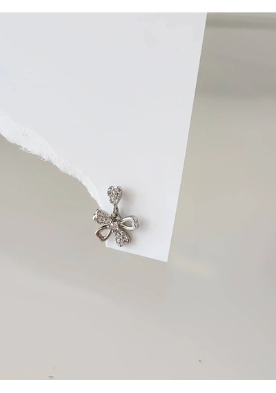 Sallantılı Fiyonk Kurdela Model Kıkırdak Piercing Tragus Helix Gümüş Renk Küpe Gümüş