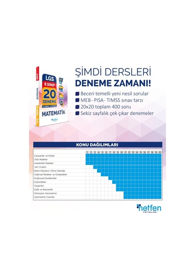 Netfen 8.Sınıf Lgs Matematik 20 Li Deneme Sınavı Fasikül Soru