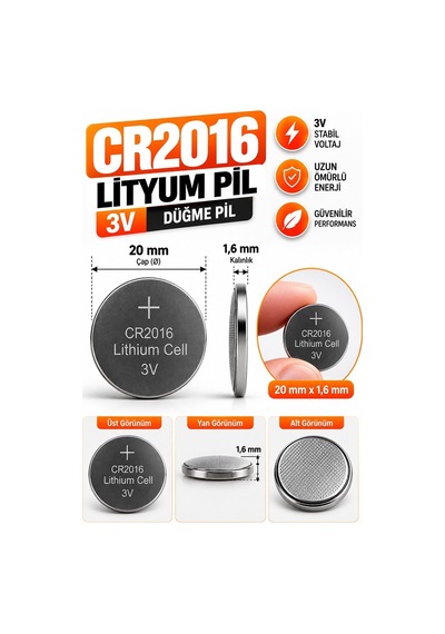 Cr2016 Pil 3v 10 Adet Rio Cr 2016 Para Pil Lityum Düğme Pil Araba Kumandası Baskül Tartı Pili Saat Oyuncak Cihaz Pili