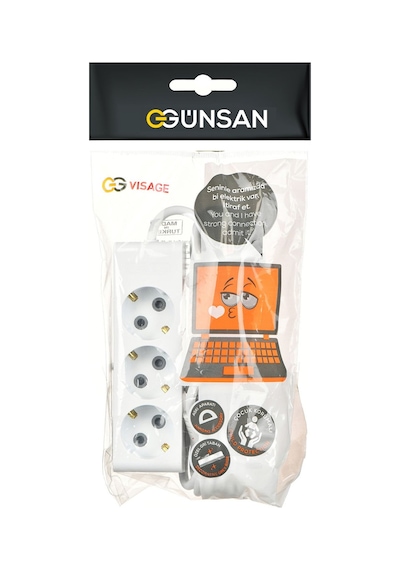 Günsan  Üçlü Çocuk Korumalı Topraklı Grup Priz 5 Metre
