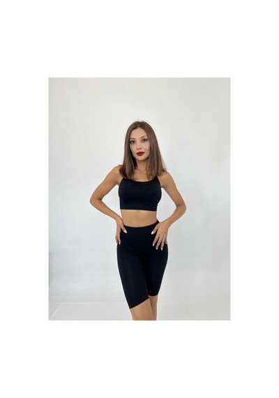 Butik İstanbul 13152 Fitilli Şort-siyah Si Yah