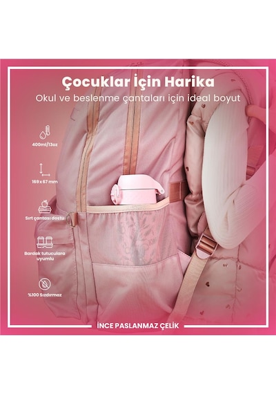 Ion8 - Paslanmaz Çelik Çocuk Suluk - Koala - 400 Ml - Sızdırmaz Çok Renkli