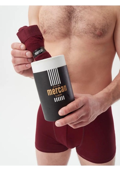 Mercan 3'lü Bordo Modal Boxer