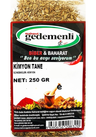 Mahmut Gedemenli Kimyon Tane 250 G