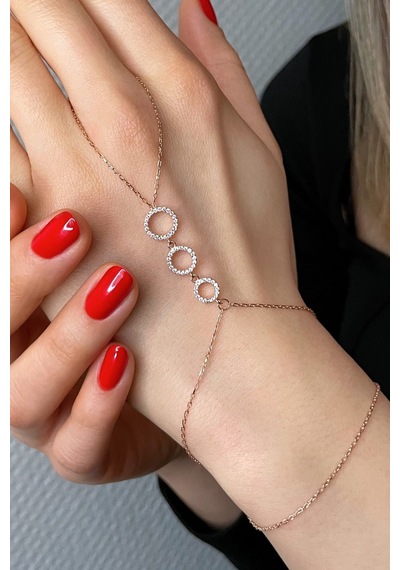 925 Ayar Gümüş Rose Dizi Halkalar Şahmeran - 45099401 Rose Gold