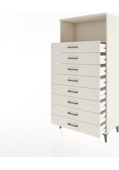 Hyperion Dolap Tek Raflı 8 Çekmeceli 88x44x182 Aytaşı-aytaşı Aytaşı