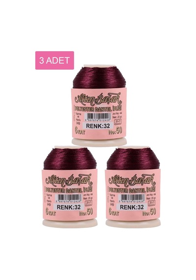 3 Adet Altınbaşak Oya Ve Dantel İpi 20 Gr - Royaleks - No: 032