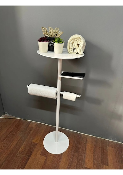 lyla concept Lisa Plus Banyo Organizeri,tuvalet Kağıtlık, Havluluk Beyaz Beyaz