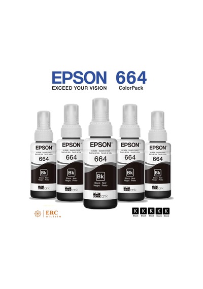 Epson 664 EcoTank L110 Beşli Siyah Şişe Mürekkep