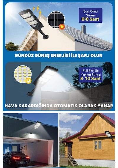 Technosmart Solar 144 Led Kumandalı Duvar Lambası Güneş Enerjili, Ip65, 3 Modlu Bahçe Aydınlatma 1 Adet