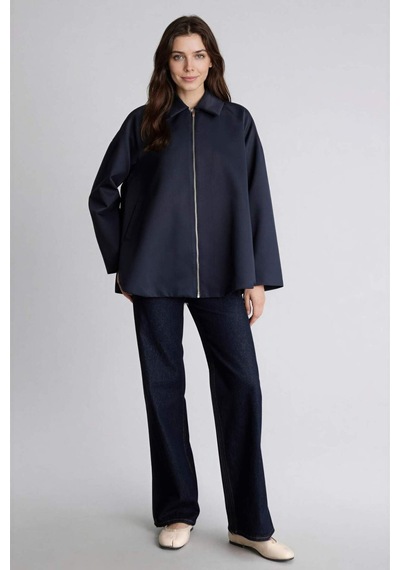 Defacto Loose Fıt Gabardin Trençkot H2391ax26spnv253 Lacivert-nv253