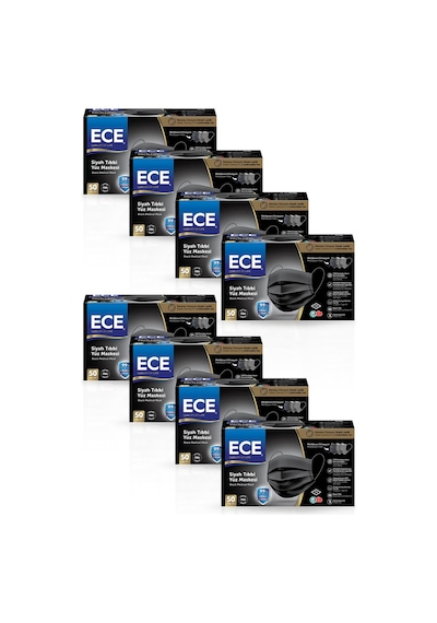 Ece Full Ultrasonik Meltblownlu Maske 50'li 400 Adet Siyah