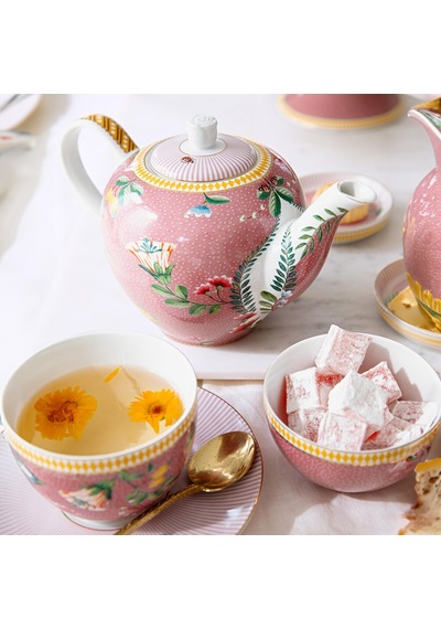Pembe Porselen Çay Fincan Seti 280 Ml