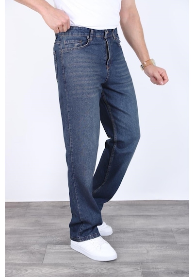 Blayn Jeans Erkek Antrasit Baggy Kot Pantolon - Geniş Kalıp Günlük Rahat Denim Jean Tintli
