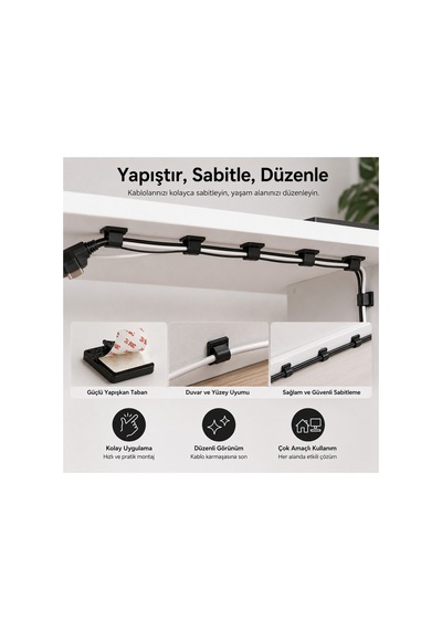 Tıcaro 346 Parça Kablo Düzenleme Seti, Klips, Spiral Sarıcı Ve Cırt Bağ Seti