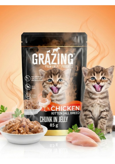 12li Yavru Kedi Yaş Maması Tavuklu Sağlıklı Gelişim 85 Gr X 12 Adet