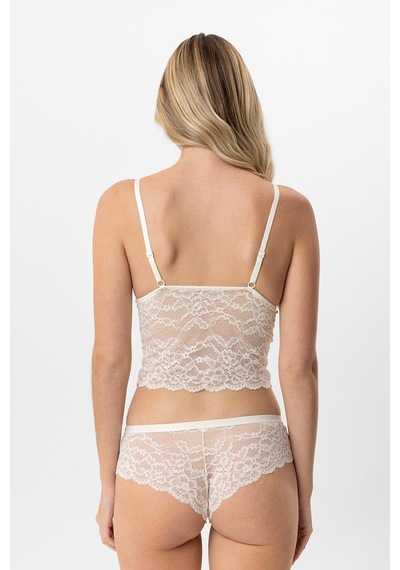 Pierre Cardin Lingerie Kadın Balensiz Dantelli Pedli Sütyen Takımı Ekru