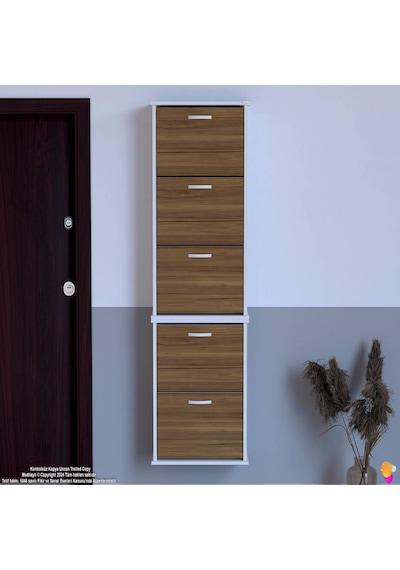 Eliusta Porta 10 Bölmeli Ayakkabılık Ceviz 52 Cm Genişlikte 52x193x26 Cm Duvara Monte Ayakkabılık Ceviz Eliusta Porta 10 Bölmeli Ayakkabılık Ceviz 52 Cm Genişlikte 52x193x26 Cm Duvara Monte Ayakkabılık Ceviz