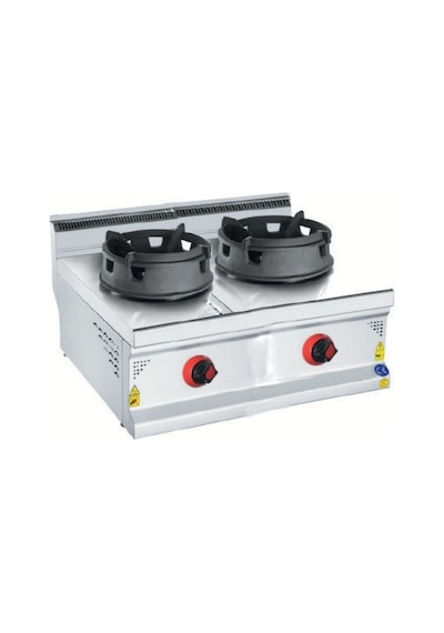 Karacasan Endüstriyel 900 Seri Set Üstü 80 Cm 2 Gözlü Lpg Tüplü Wok Ocak