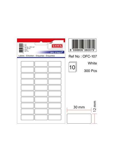 Tanex Ofc-107 Beyaz Ofis Etiketi
