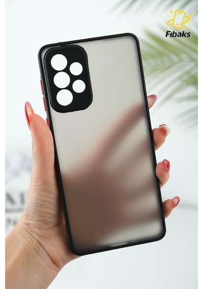 Fibaks Galaxy A32 4G Uyumlu Kılıf Kamera Korumalı Renkli Tuşlu Transparan
