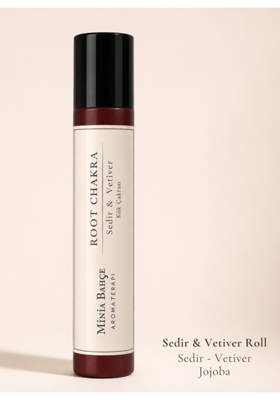 Kök Çakra Roll - %100 Doğal Vetiver & Sedir Yağı 10 Ml