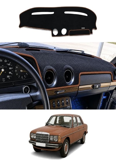 Mercedes-benz - W123 1975-1985 Uyumlu Torpido Koruma Kılıfı - Kahverengi Şeritli