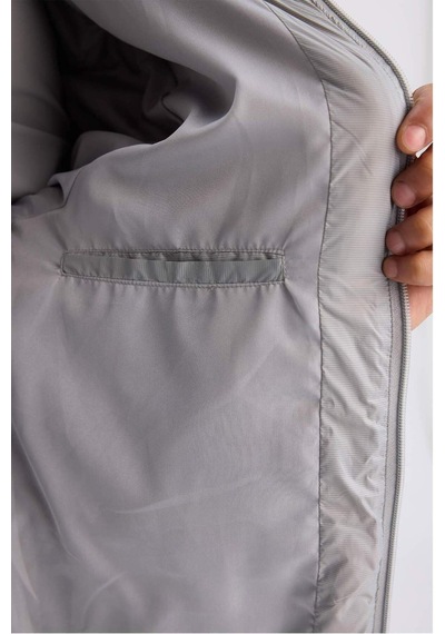 DeFactoFit Su İtici Regular Fit Kapüşonlu Fermuarlı Dokuma Mont D6183AX25SPGR456