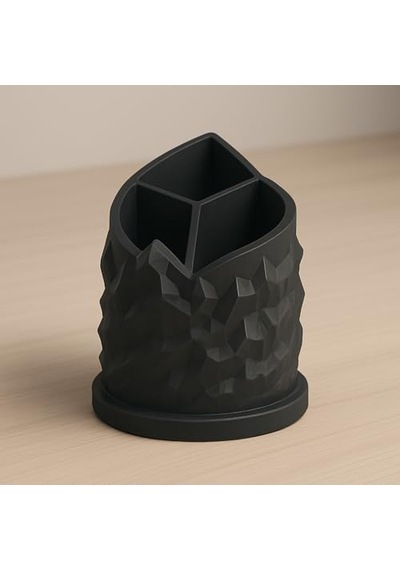 Tr Spiral Dağ Temalı 3 Bölmeli Kalemlik, Çap: 11 Cm Yükseklik: 13 Cm, Kalem Kutusu, Yüksek Kalite 3d Baskı, Çevr Genel