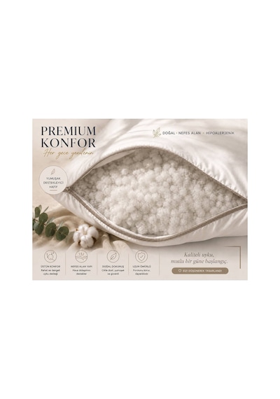 4 Adet Biyeli Yastık Vizon Serisi 1000gr Silikon Boncuk Elyaf Dolgulu 50x70cm Vizon Vizon