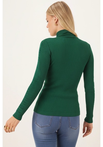 Armonika Kadın Yeşil Balıkçı Yaka Kolu Şeritli Yumuşak Dokulu Bluz Arm-26k001043 Armonika Kadın Yeşil Balıkçı Yaka Kolu Şeritli Yumuşak Dokulu Bluz Arm-26k001043