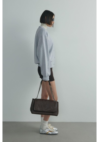 Suud Collection Gri Kenny Basic Hırka