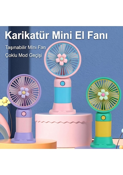El Tipi Mini Fan, 250mah Batarya, Usb Şarj Edilebilir, Doğal Rüzgar Özelliği, Taşınabilir Ve Ko