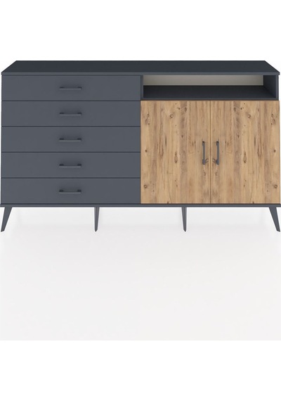 Arges Konsol 2 Raflı 5 Çekmeceli 2 Kapaklı 176x30x99 Antrasit-çam/antrasit Atlas Çam/antrasıt - Antrasıt Arges Konsol 2 Raflı 5 Çekmeceli 2 Kapaklı 176x30x99 Antrasit-çam/antrasit Atlas Çam/antrasıt - Antrasıt