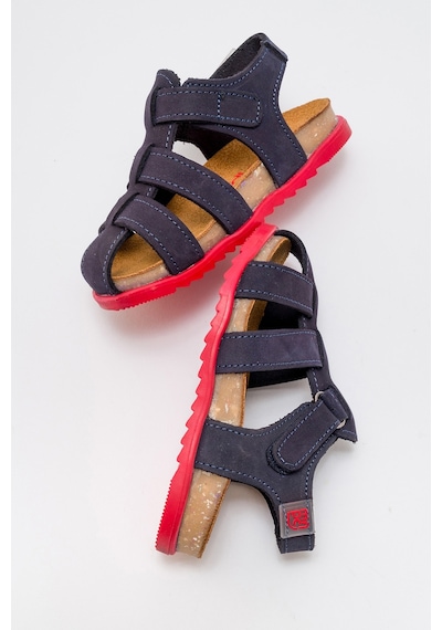 Mnpc Unisex Çocuk Lacivert Hakiki Deri Mantar Tabanlı Günlük Çocuk Sandalet 25y2s10048324 Lacivert