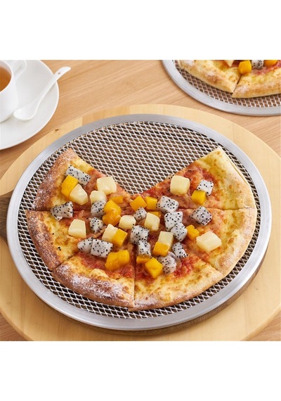 Alüminyum Pizza Pişirme Teli 33 Cm - Çıtır Tabanlı Profesyonel Pizza Tepsisi, Delikli Yuvarlak Fırın Teli, Lavaş Ve Pide Pişirme Izgarası