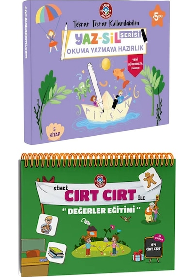 Yaz-sil Serisi Okuma Yazmaya Hazırlık Ve Şimdi Cırt Cırt Vakti Değerler Eğitimi