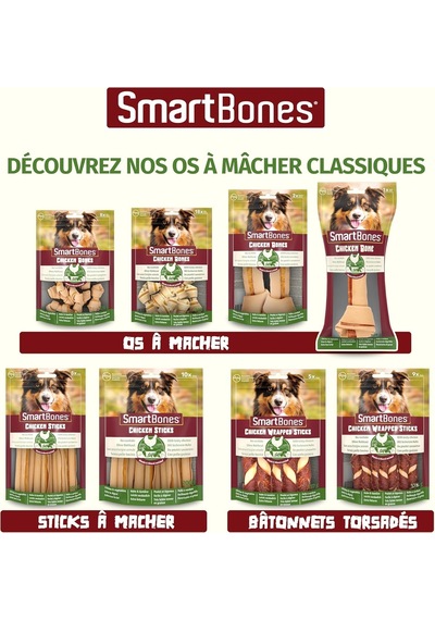 Smartbones Chickenwrapsticks Mini Küçük Boy Tavuklu Burgu Çubuklar 9'lu, 112 Gr Köpek Ödülü 3 Paketi