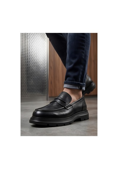 Crc Ayakkabı Siyah Deri Bold-sole Erkek Ayakkabı - Iconic Silhouette Tasarım