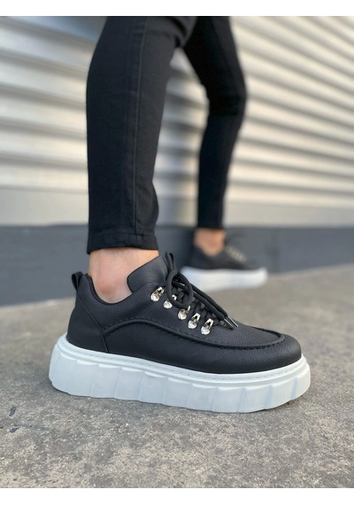 Jy010 Cloud Bağcıklı Cilt Erkek Günlük Sneaker Ayakkabı Cbt - Siyah Siyah