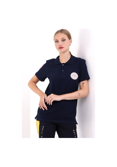 112 Yakalı Tshirt Kısakol - Lacivert-6546