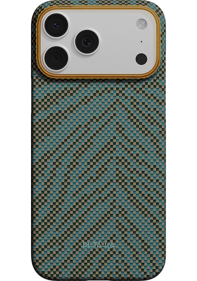İphone 17 Pro Kılıf M-safe Uyumlu Aramid Fiber Pitaka Breath Of Veins Serisi Kapak Yeşil