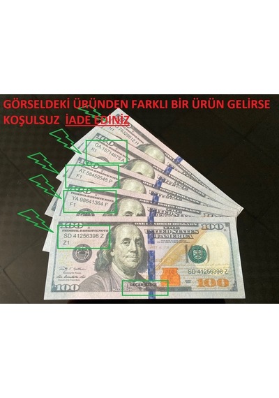 Aykar 30 Deste 100 Dolar Geçersiz 1. Kalite Çift Taraflı Baskı