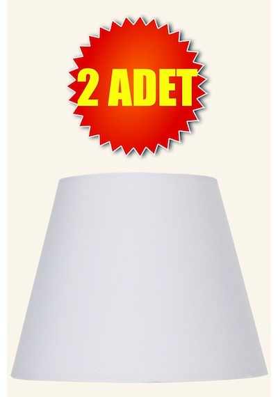 Beyaz Konik Lambader Başlığı 2 Adet Kumaş Çap 35 Cm Lb831