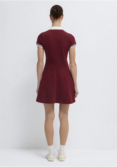 Mavi - Kırmızı Mini Elbise 1310903-85633