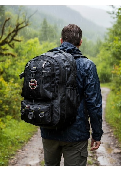 Bag Trend Bt Kamp Çantası,outdoor Çanta,dağcı,sırt Çantası,45+ Litre,geniş,su Geçirmez Kalın Kumaş, Siyah
