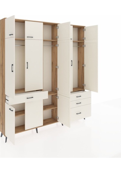 Arges Dolap 8 Raflı 4 Çekmeceli 3 Askılı 220x30x243 Çam-aytaşı/aytaşı Aytası/aytası Arges Dolap 8 Raflı 4 Çekmeceli 3 Askılı 220x30x243 Çam-aytaşı/aytaşı Aytası/aytası