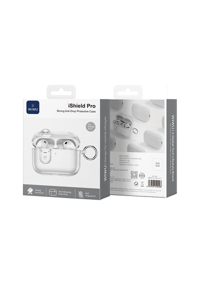 Apple Uyumlu AirPods Pro 3 Wiwu İshield Pro Hc-301 Airbag Tasarımlı Parmak İzi Bırakmayan Kılıf Şeffaf Şeffaf